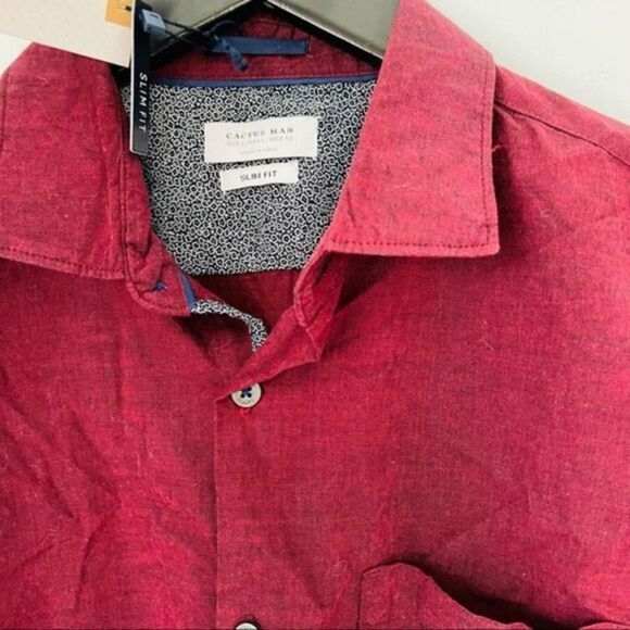 Cactus Man • NWT Maroon Long Sleeve Dress Shirt - Picture 3 of 9